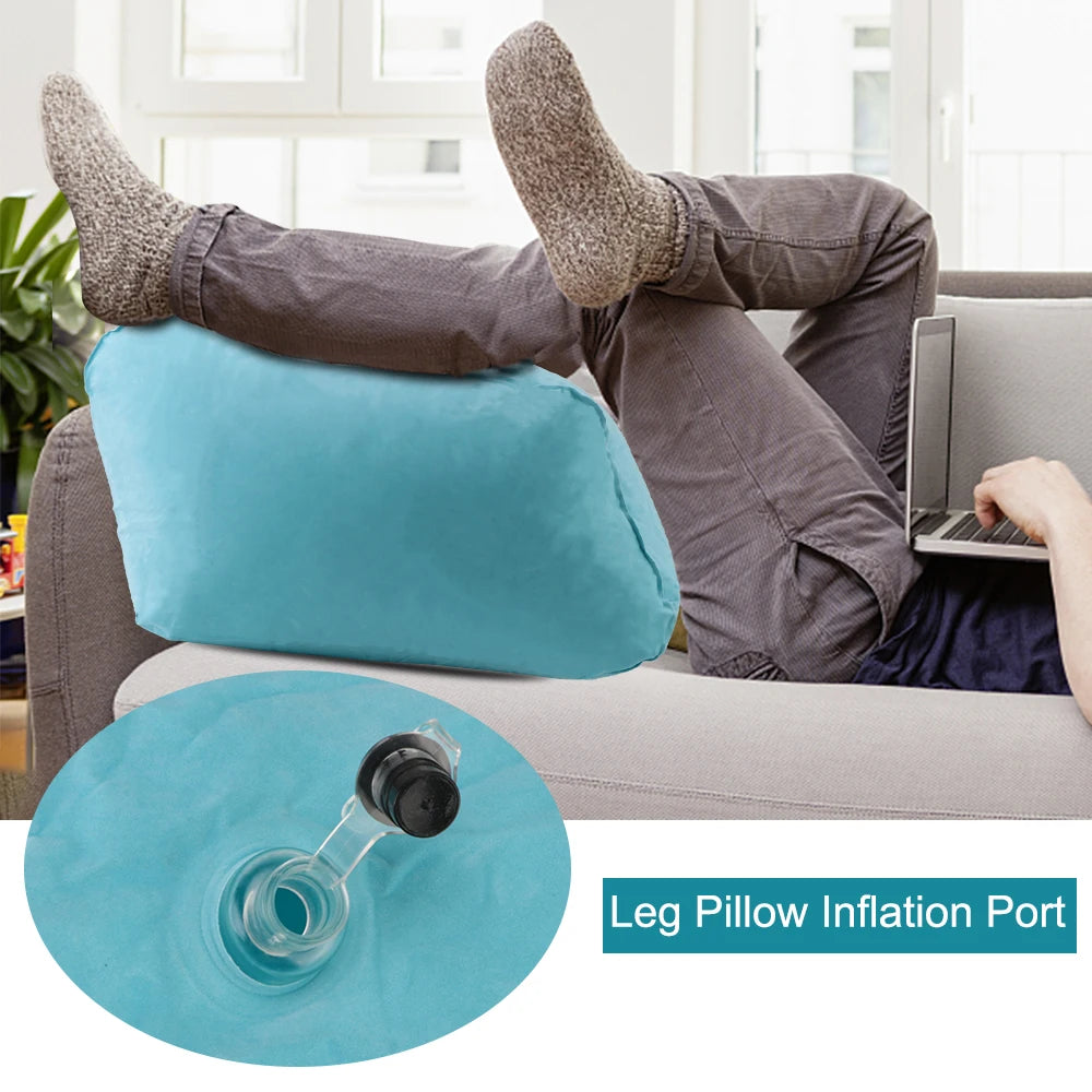 Almohada Inflable para Piernas Almohada Portátil para Rodillas Ligera Almohada de Elevación para Pies de Mujer Embarazada Cojín de Descanso para Dormir y Soporte para Rodillas